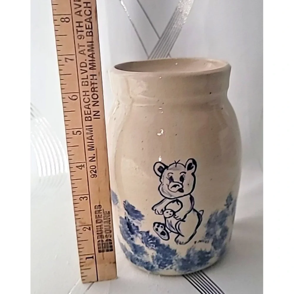 Vintage Paul Storie Pottery Vase Marshall TX‎ Dancing Bear Crock 6.5